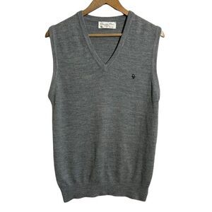 Vtg 90s Christian Dior Sweater Vest Mens M Gray V-Neck Popover Pullover USA